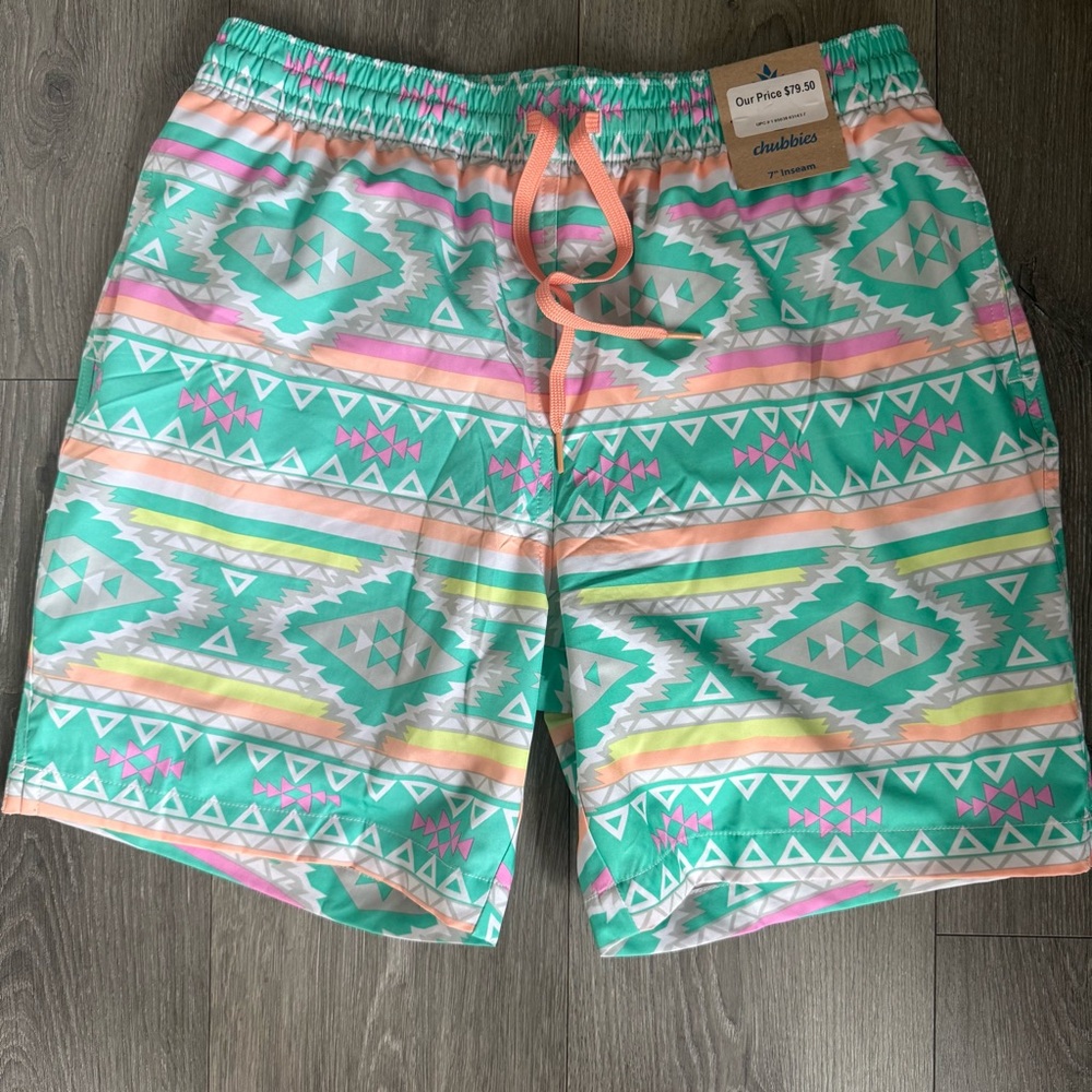 Chubbies Multicolor Geometric Swim Board Shorts